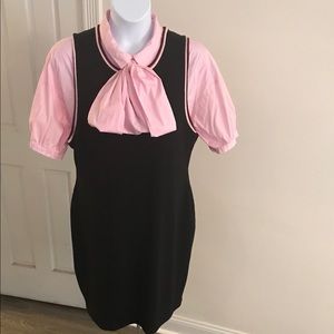 Black ribbed midi tank dress